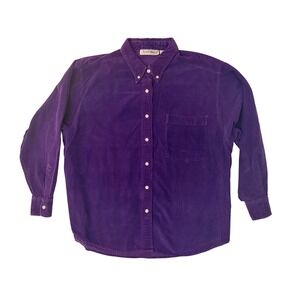 Vintage Purple‎ Corduroy Button Down Shirt Womens Plus Size 2X